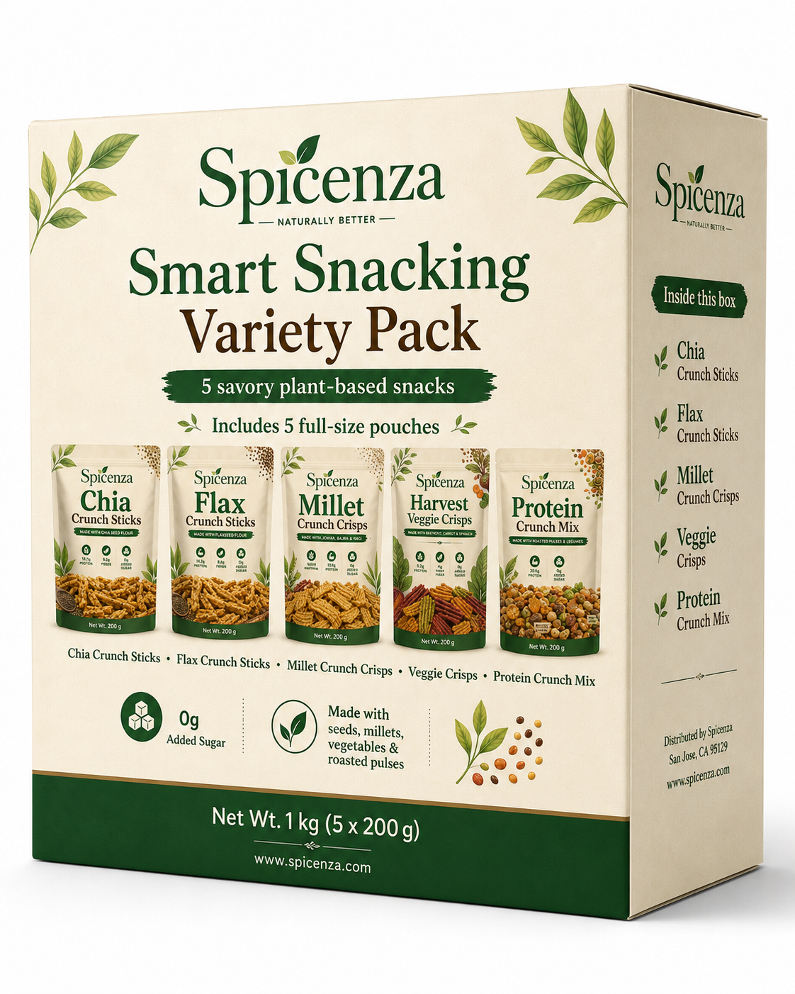 Spicenza concept packaging showing the broader family of natural foods